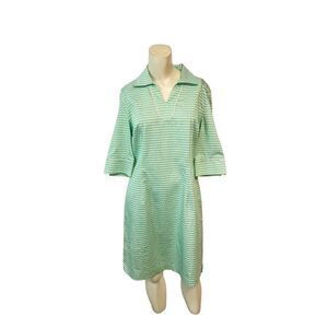 BOBBY JONES Women's Palm Green Dotted Shirt Shift Dress Small NWT